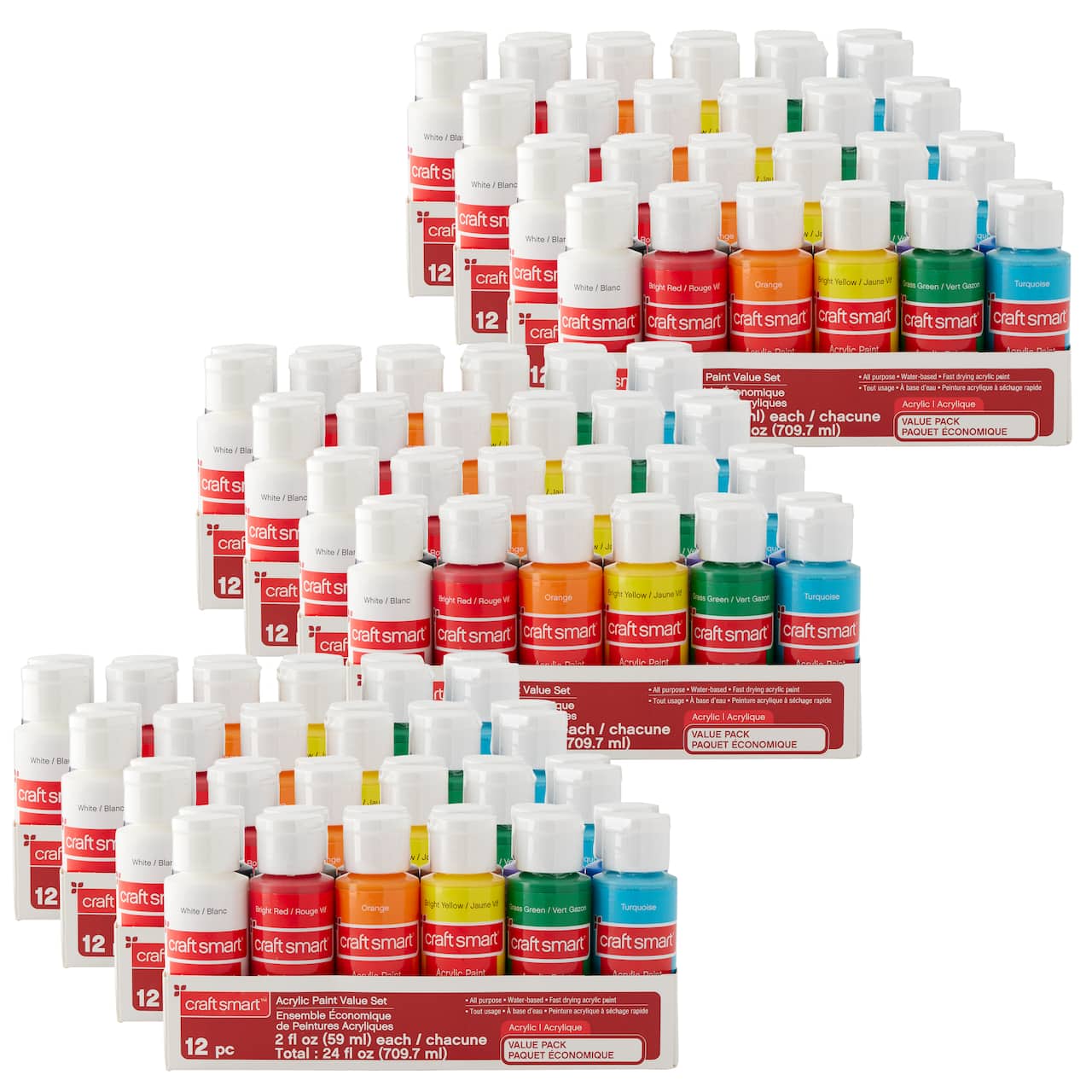 12 Packs: 12 ct. (144 total) Acrylic Paint Value Pack by Craft Smart®